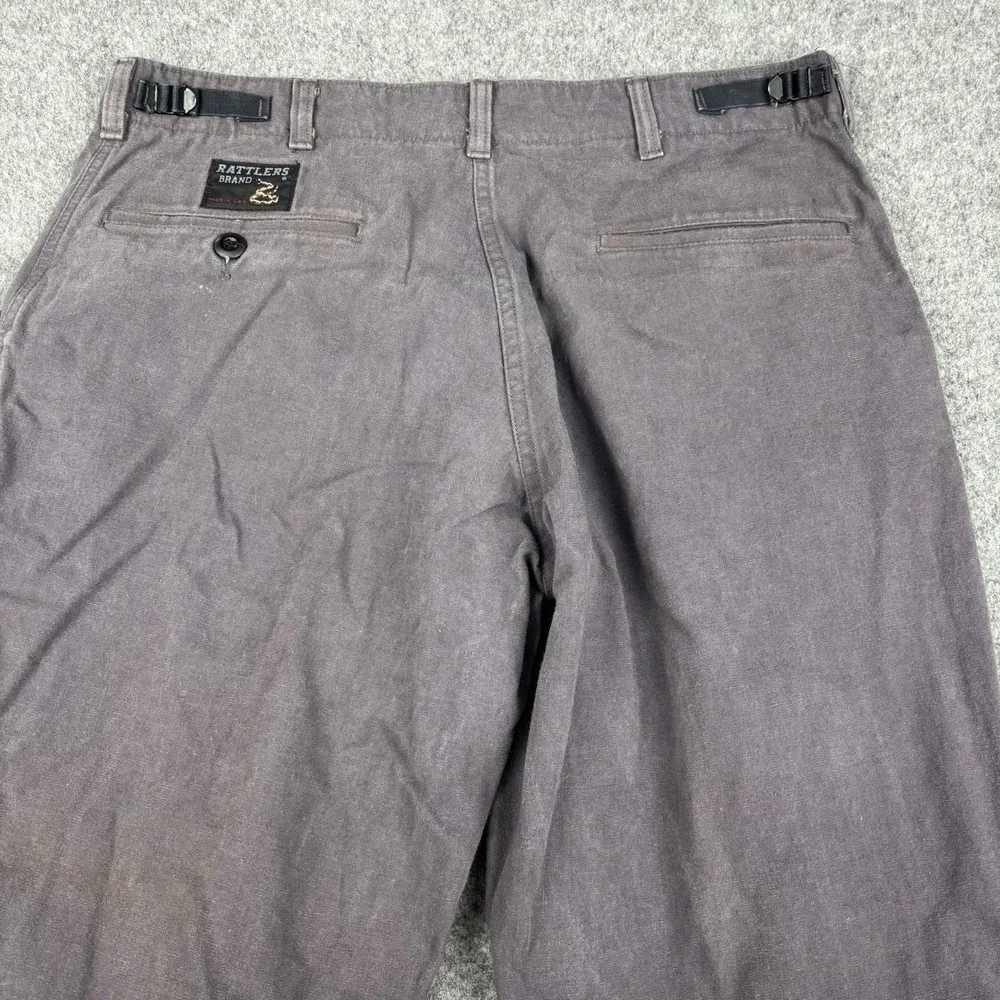 Vintage Rattlers Brand Pants Men's 36x32 Gray Made In USA Workwear Outdoor 90s